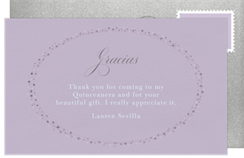 'Twinkly Tiara' Quinceañera Thank You Note