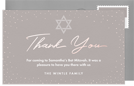 'Contemporary Star' Bat Mitzvah Thank You Note