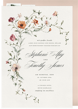 'Trailing Blooms' Wedding Invitation