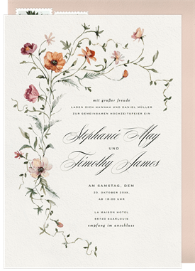 'Trailing Blooms' Wedding Invitation