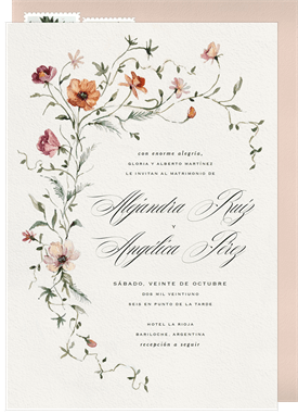 'Trailing Blooms' Wedding Invitation