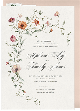 'Trailing Blooms' Wedding Invitation