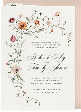 'Trailing Blooms' Party Invitation