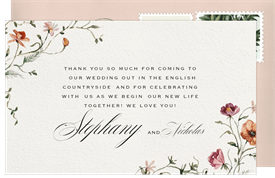 'Trailing Blooms' Wedding Thank You Note