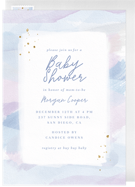 'Pastel Watercolor' Baby Shower Invitation