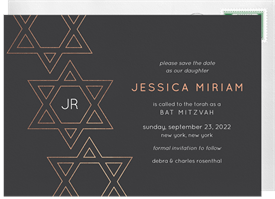 'Star Trio' Bat Mitzvah Save the Date
