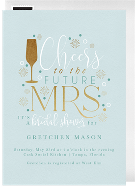 'Cheers to the Future Mrs' Bridal Shower Invitation