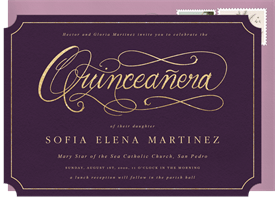 'Quinceañera Script' Quinceañera Invitation