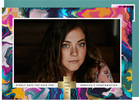 'Marbled Ink' Confirmation Save the Date