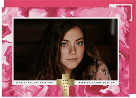 'Marbled Ink' Confirmation Save the Date