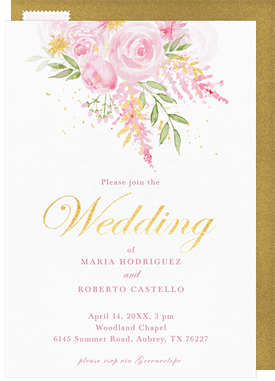 'Floral Sparkle' Wedding Invitation