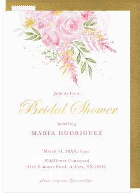 'Floral Sparkle' Bridal Shower Invitation