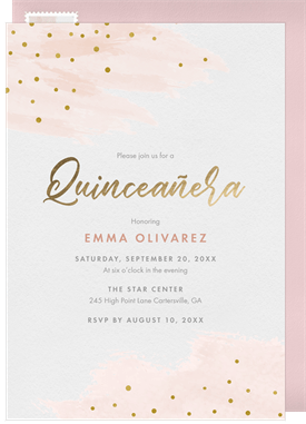 'Sprinkle of Gold' Quinceañera Invitation