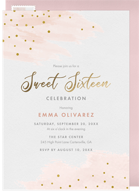 'Sprinkle of Gold' Sweet 16 Invitation