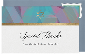 'Watercolor Star' Bat Mitzvah Thank You Note
