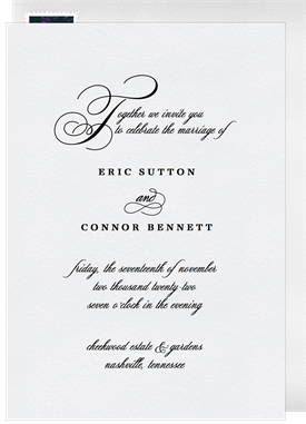 'Scripted' Wedding Invitation