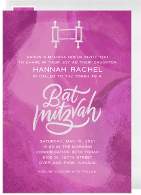 'Painterly Mitzvah' Bat Mitzvah Invitation