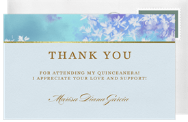 'Abstract Blossoms' Quinceañera Thank You Note