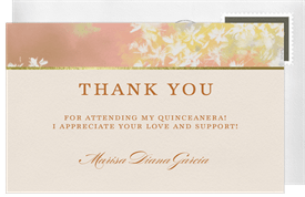 'Abstract Blossoms' Quinceañera Thank You Note
