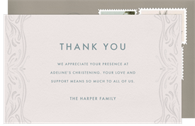 'Intricate Cross' Baptism Thank You Note