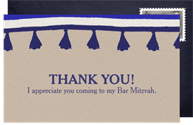 'Tallit Tassels' Bar Mitzvah Thank You Note