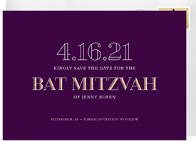 'Gold Masquerade' Bat Mitzvah Save the Date
