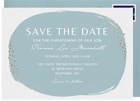 'Dainty Foil Dots' Baptism Save the Date