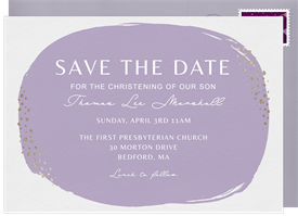 'Dainty Foil Dots' Baptism Save the Date