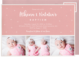 'Twinkly Little Stars' Baptism Invitation