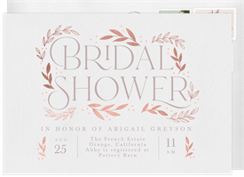 'Faux Gold Garden' Bridal Shower Invitation