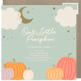 'Little Pumpkin' Kids Birthday Invitation