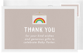 'Rainbow Nursery' Baby Shower Thank You Note