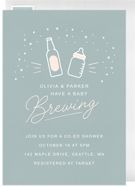 'Baby Brewing' Baby Shower Invitation
