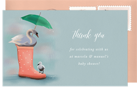 'Rainy Day Swan' Baby Shower Thank You Note