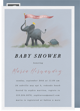 'Animal Parade' Baby Shower Invitation