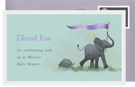 'Animal Parade' Baby Shower Thank You Note