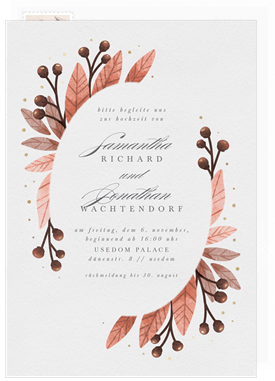 'Lovely Foliage' Wedding Invitation
