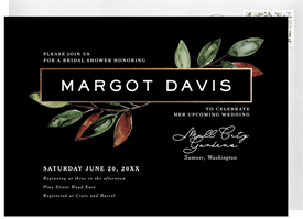 'Magnolia Leaves' Bridal Shower Invitation
