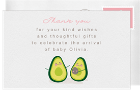 'Let's Avo-Cuddle' Baby Shower Thank You Note