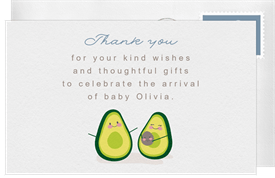 'Let's Avo-Cuddle' Baby Shower Thank You Note
