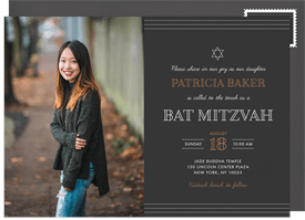 'Minimalist Lines' Bat Mitzvah Invitation