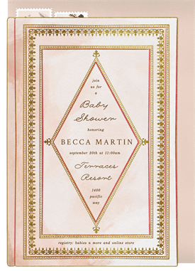 'Antique Book Cover' Baby Shower Invitation