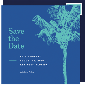 'Palm Tree Sketch' Wedding Save the Date
