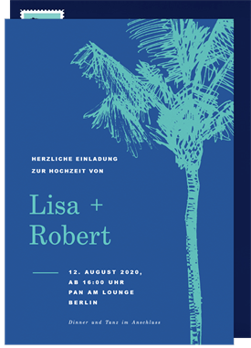 'Palm Tree Sketch' Wedding Invitation