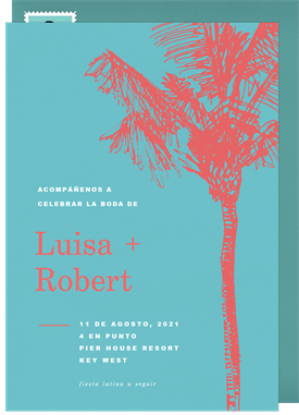 'Palm Tree Sketch' Wedding Invitation