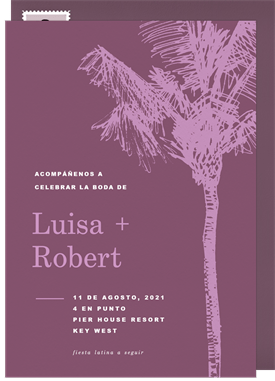 'Palm Tree Sketch' Wedding Invitation