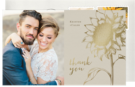 'Quintessential Sunflower' Wedding Thank You Note
