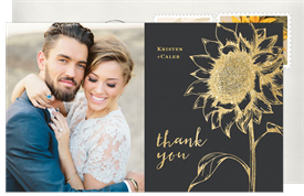'Quintessential Sunflower' Wedding Thank You Note