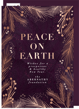 'Elegant Peace on Earth' Business New Year's Greeting Card