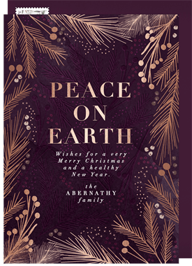 'Elegant Peace on Earth' Christmas Greetings Card